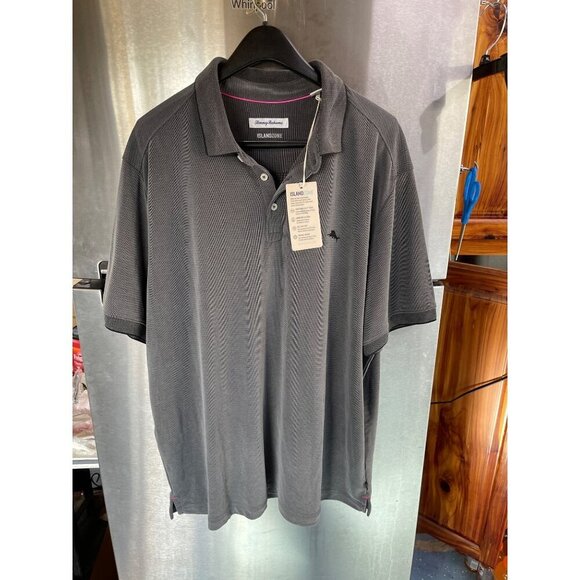NWT Tommy Bahama Mens XXL IslandZone Polo Shirt Gray Modal Blend - Picture 1 of 15